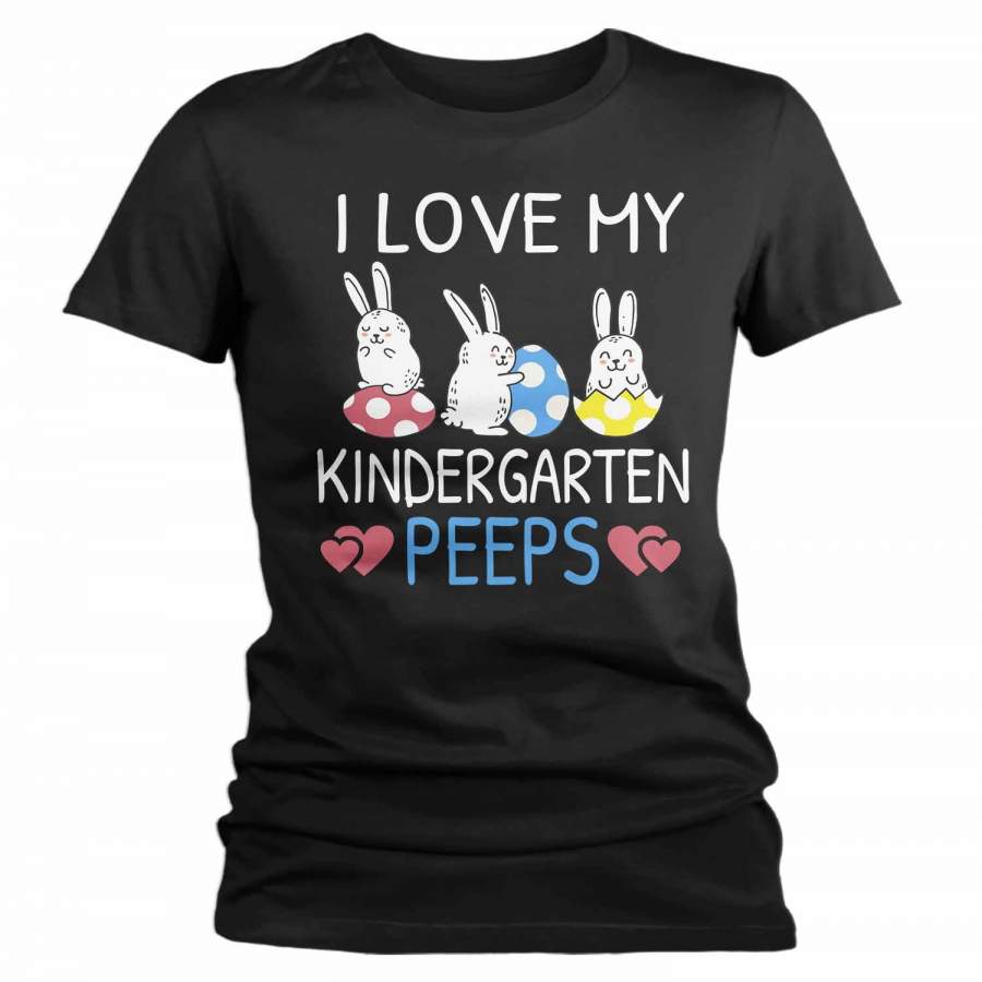 Women’s Personalized Easter Teacher T Shirt Love My Peeps Shirt Teacher Easter Shirt Cute Teacher Rabbit Shirt