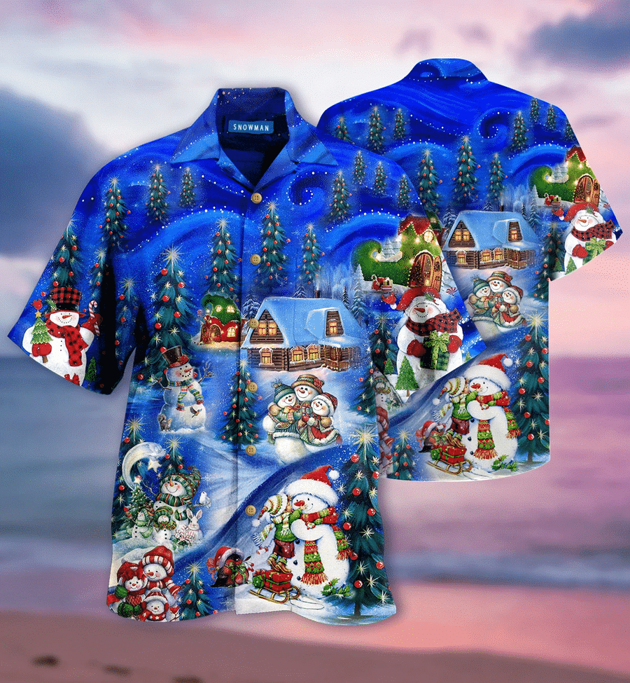 Check Out This Awesome Hawaii Aloha Shirts Chilling With My Snowmies Christmas Ha95576