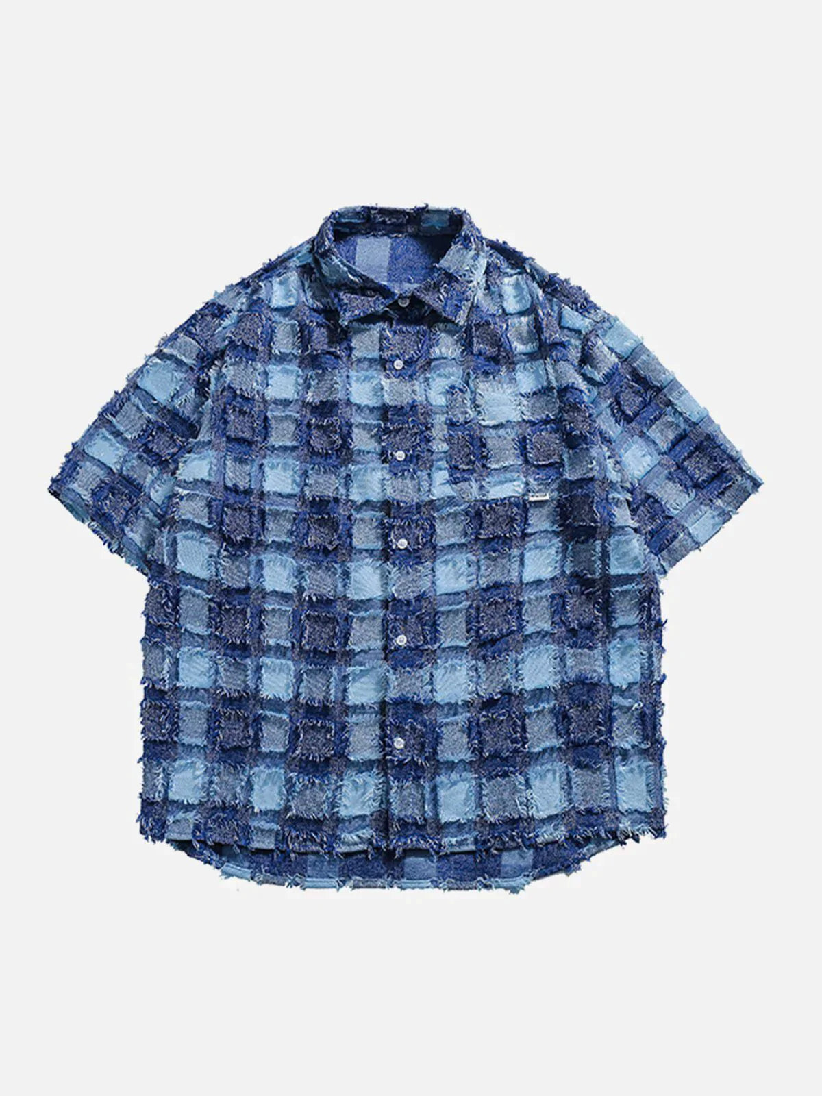 Talishko™ – Plaid Splicing Short Sleeve Shirt