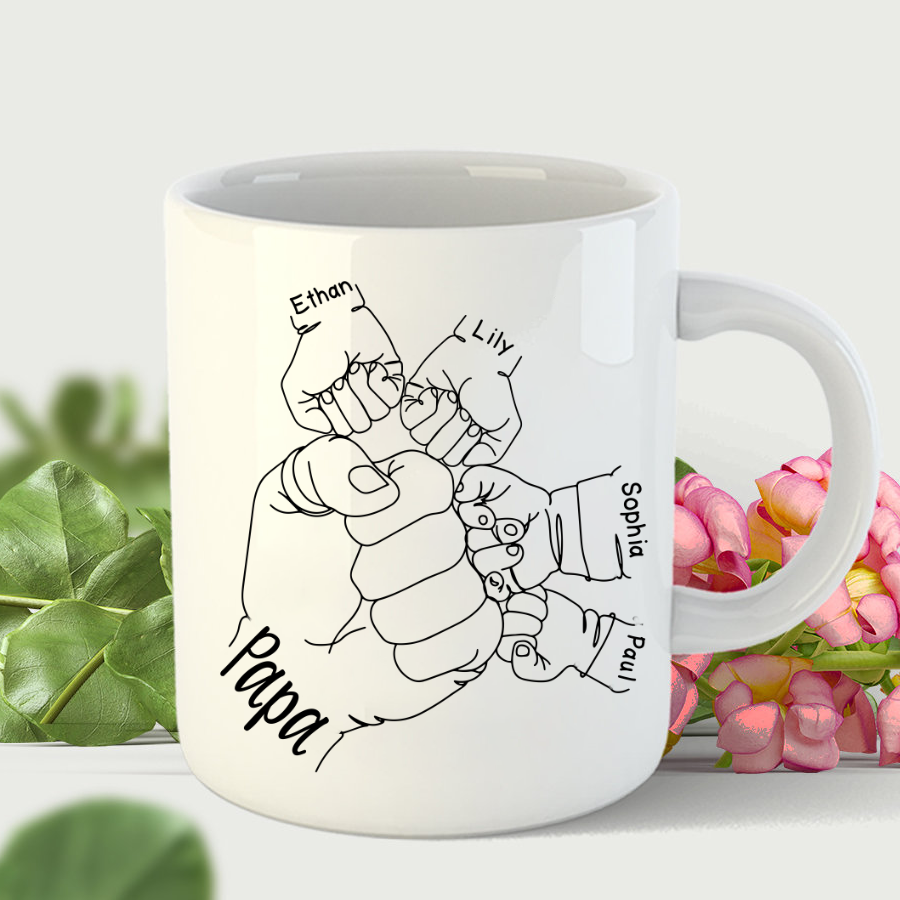 Hands Grandkids Papa Mug