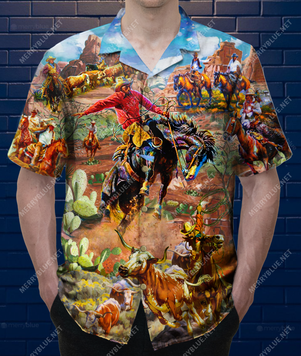 A Cowboy Is A Man With Guts And A Horse Unisex Hawaiian Shirt