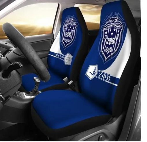 Zeta Phi Beta 1920 Emblem Blue Personalized Car Seat Cover