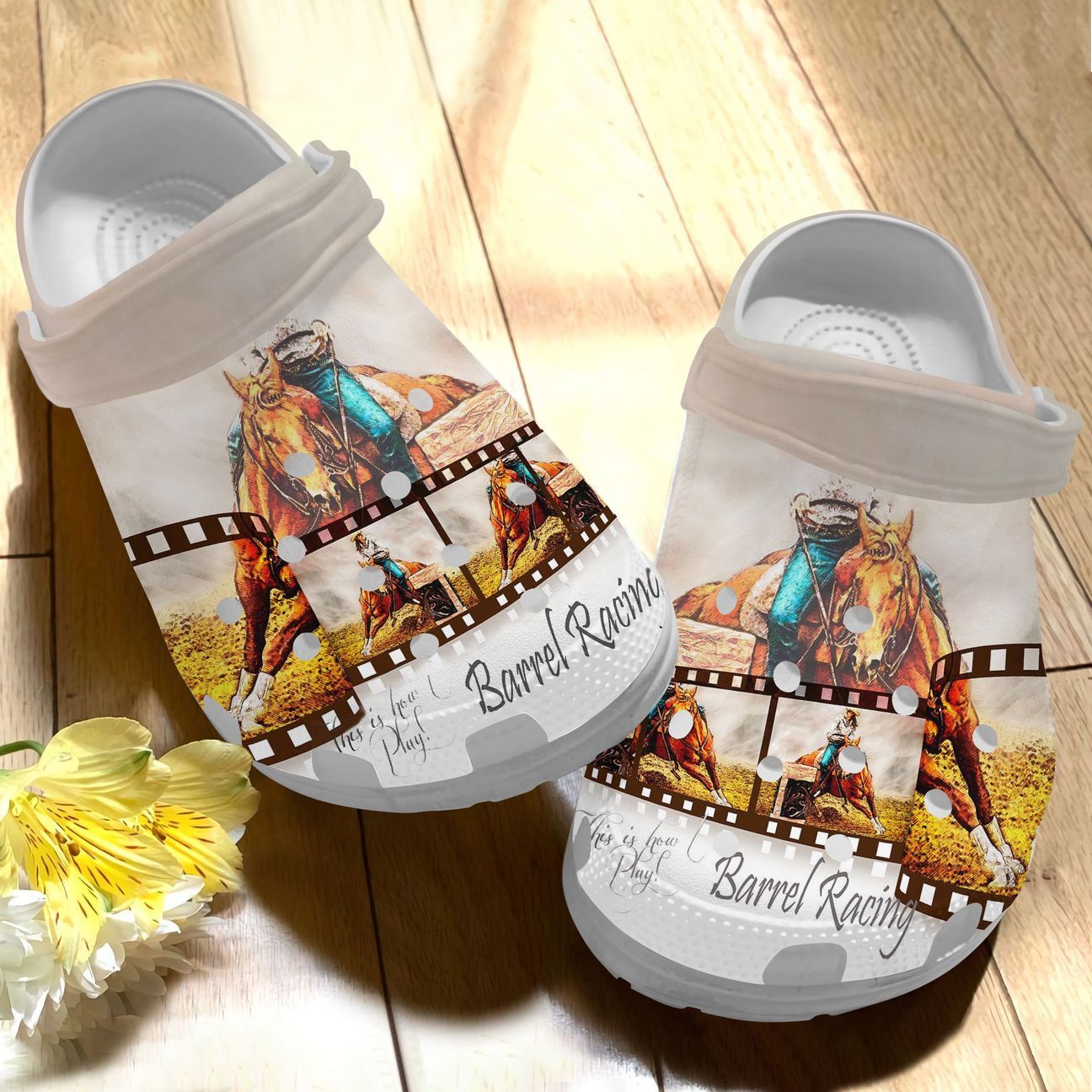 Barrel Racing Personalized Clog, Custom Name, Text This Is How Play, Fashion Style For Women, Men, Kid, Print 3D