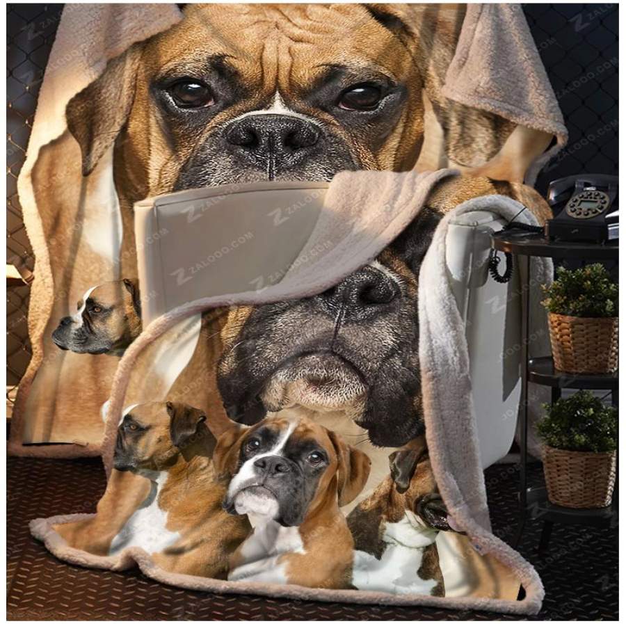 Zalooo – Blanket – Dog – Boxer Face