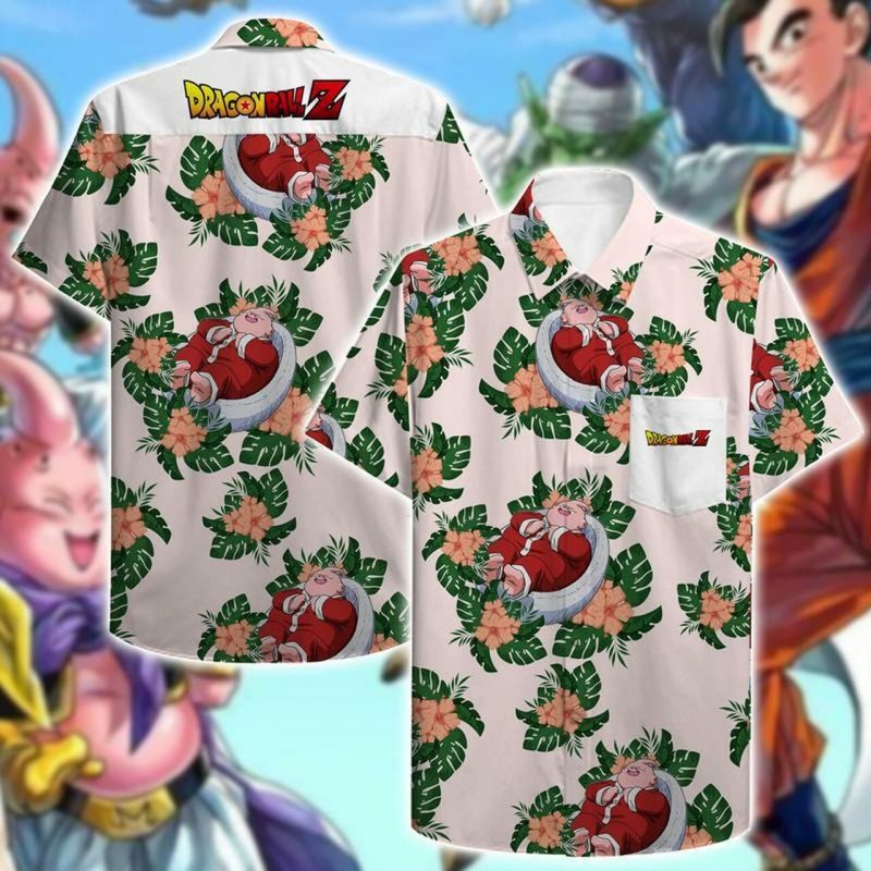 Majin Buu Dragon Ball Z Hawaii Graphic Print Short Sleeve Hawaii Casual Shirt Ha18305