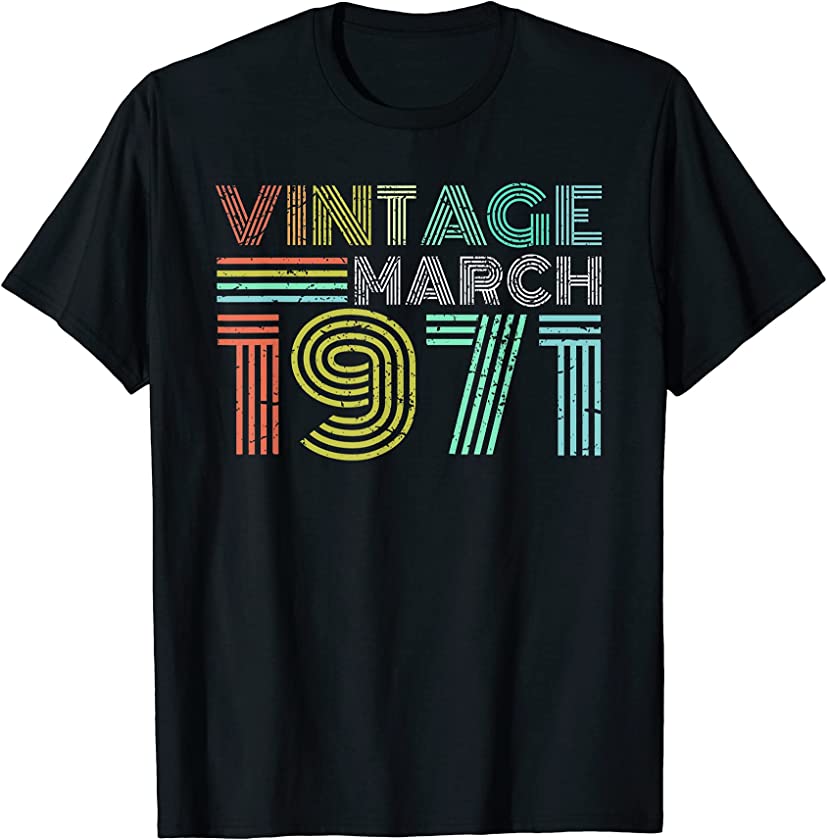 50th Birthday Vintage March 1971 49 Years Old T-Shirt