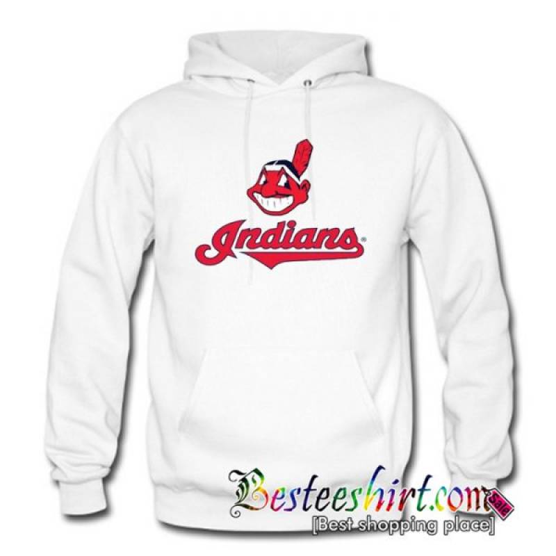 Cleveland Indians White Hoodie Hoodie (BSM)