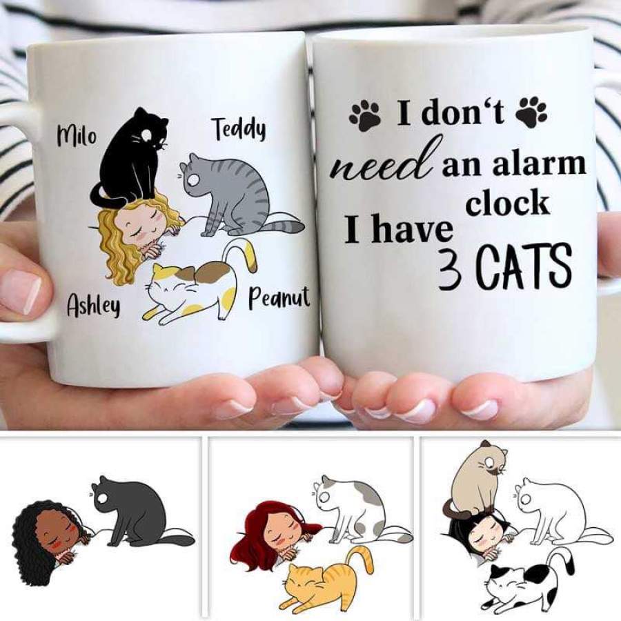 Cat Mom Don‘t Need An Alarm Personalized Mug