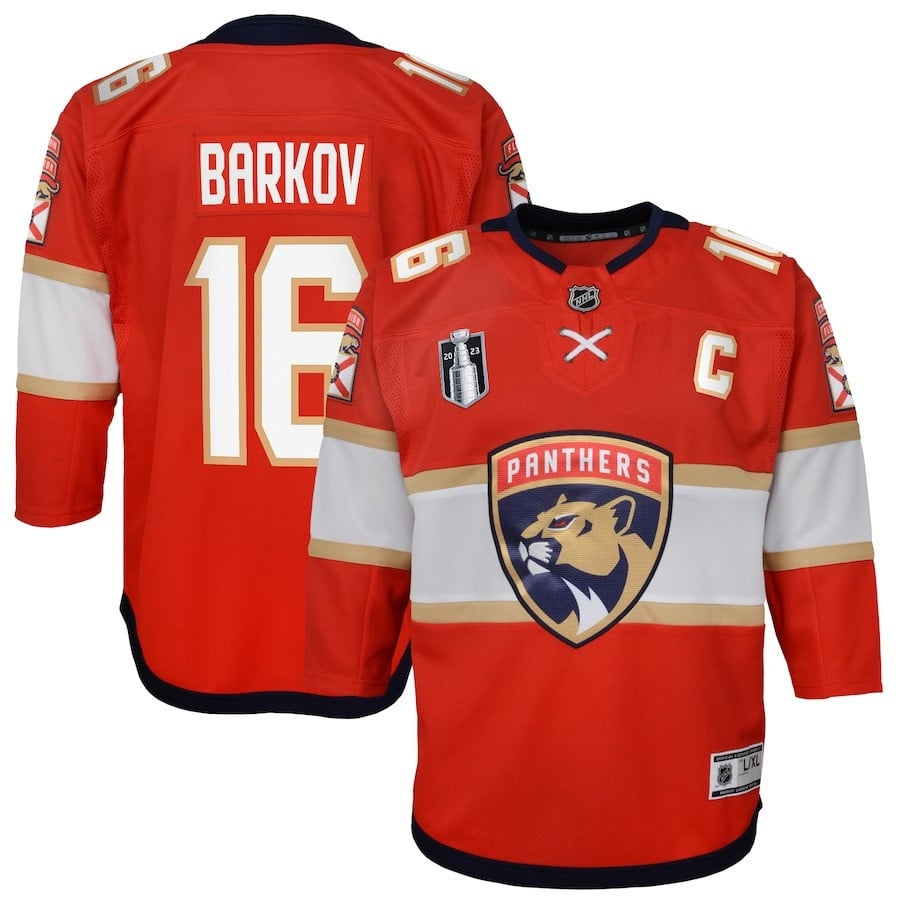 Aleksander Barkov 16 Florida Panthers Youth 2023 Stanley Cup Final Home Jersey – Red