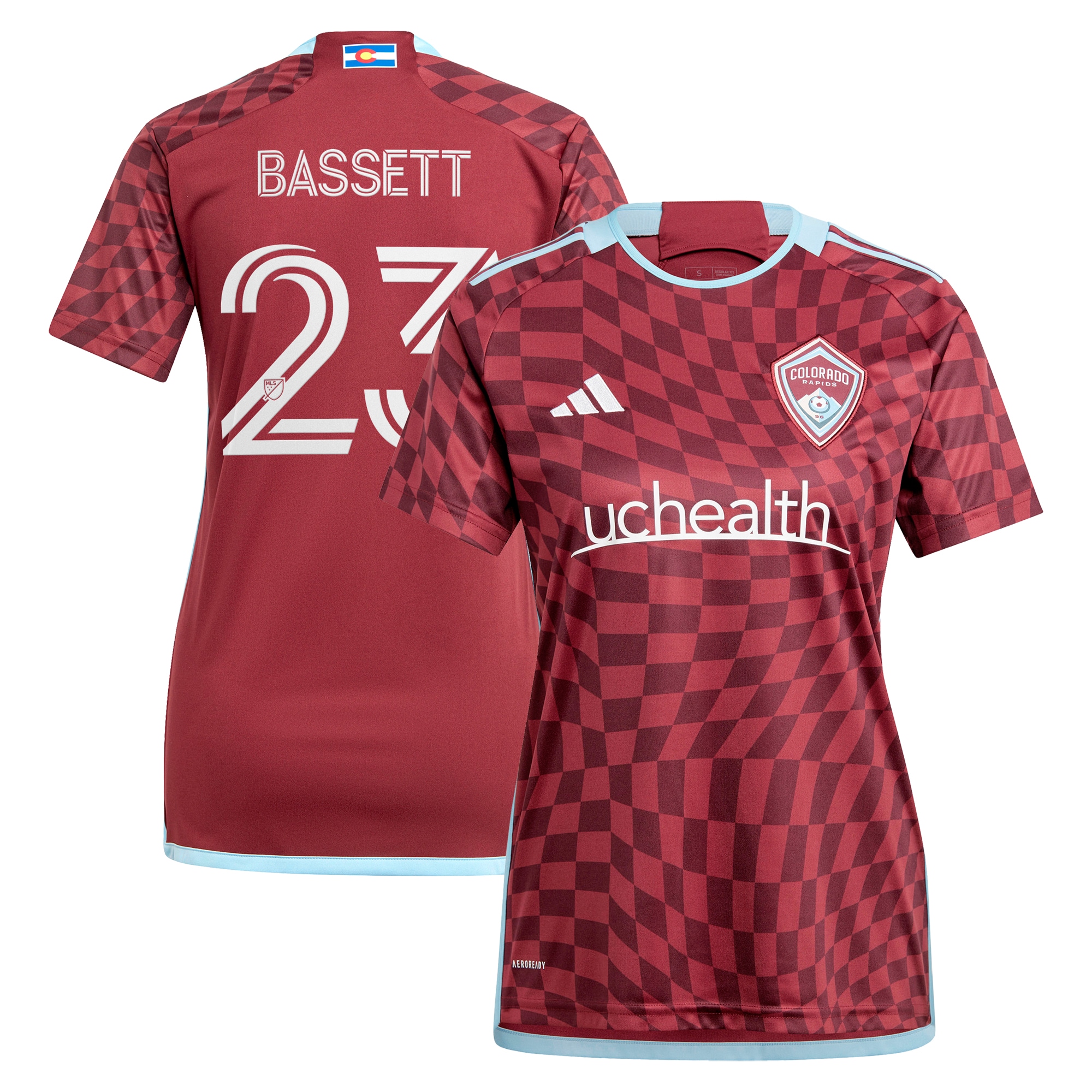 Cole Bassett Colorado Rapids Women's 2024 One Flag Kit Replica Player Jersey – Burgundy