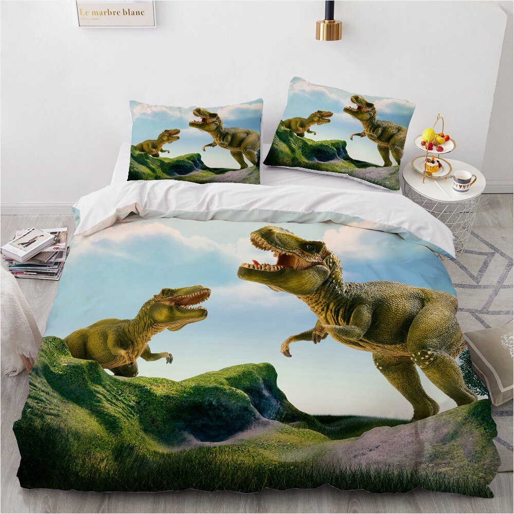 3D Digital Walking Dinosaur Bedding Sets Double-Sided Twin King Queen Size 200X200Cm Bedboys Children  Duvet Covers