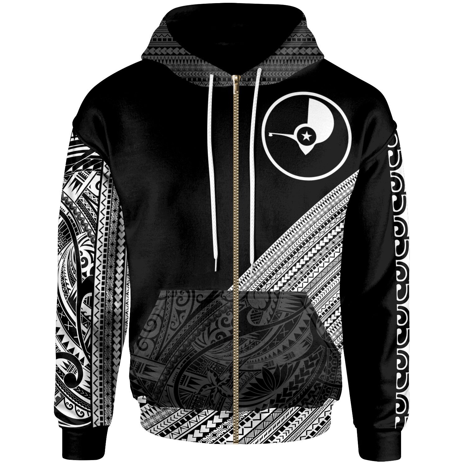 Yap Custom Personalised Zip Hoodie- Diagonal Pattern – Pacific Print Hoodie