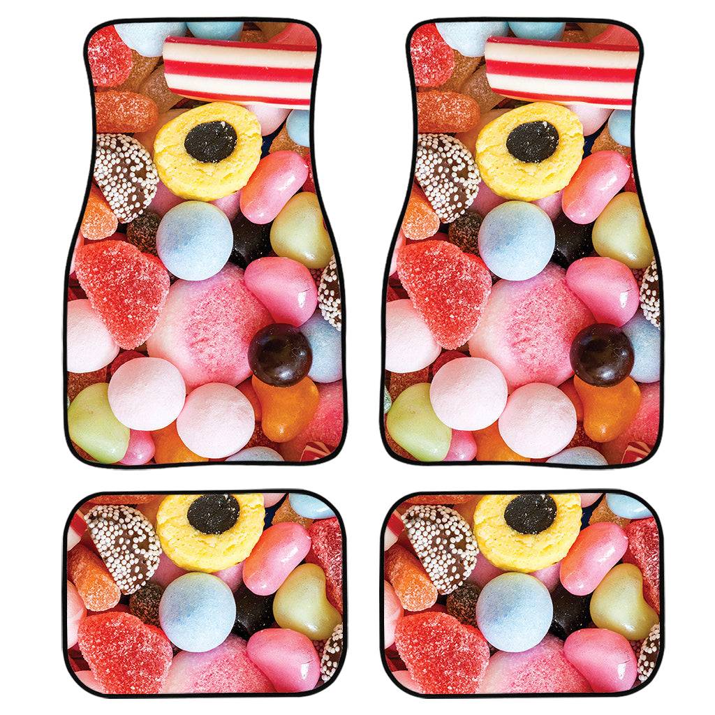 Colorful Candy And Jelly Print Front And Back Car Floor Mats, Front Car Mat