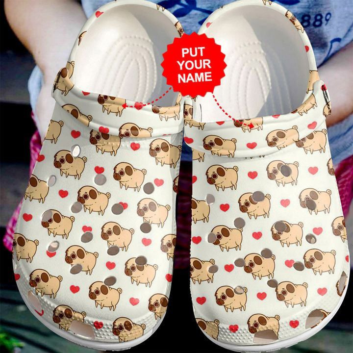 Dog – Pug Cutie Pattern Custom Clog Shoes For Men And Women