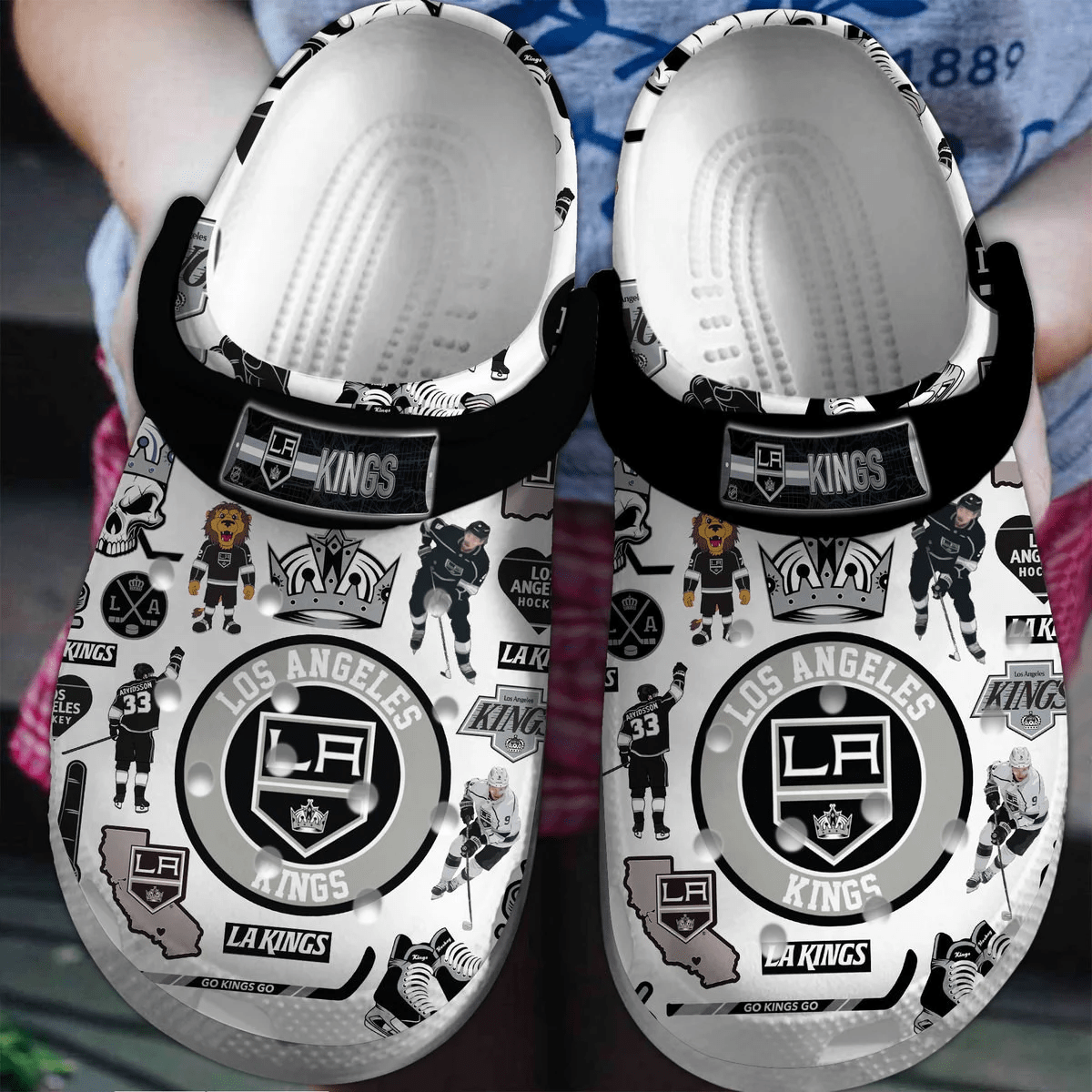 Los Angeles Kings Ice hockey team NHL Sport Crocss Clogs Crocband Shoes Comfortable For Men Women and Kids