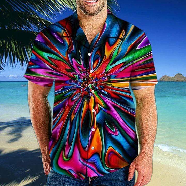 Amazing Holographic Hippie Tie Dye Unisex Hawaiian Shirts – Jamestees Store