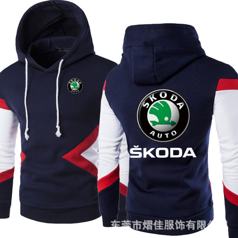 2022 NEW Print Autumn Men for SKODA car logo Hoodies Sweatshirt Streetwear Jacket Hooded Tracksuit Pullover alx