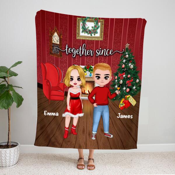 Personalized Cute Couple Blankets – Christmas Gifts For Couples – Anniversary Gifts For Couples