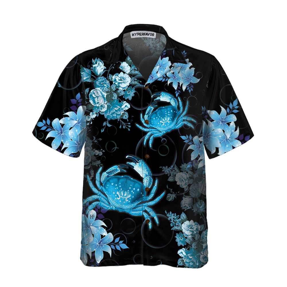 Crab In Blue Hawaii Floral Hawaii Cool Shirt For Men And Women Ha44331