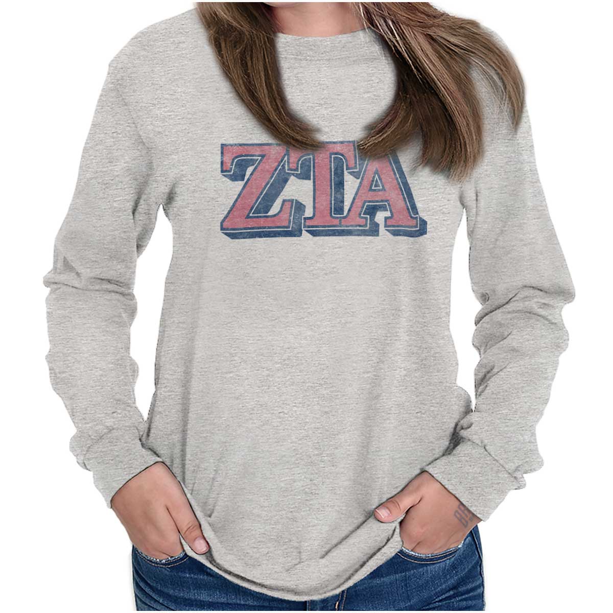 Vintage Zeta Tau Alpha Long Sleeve T Shirt