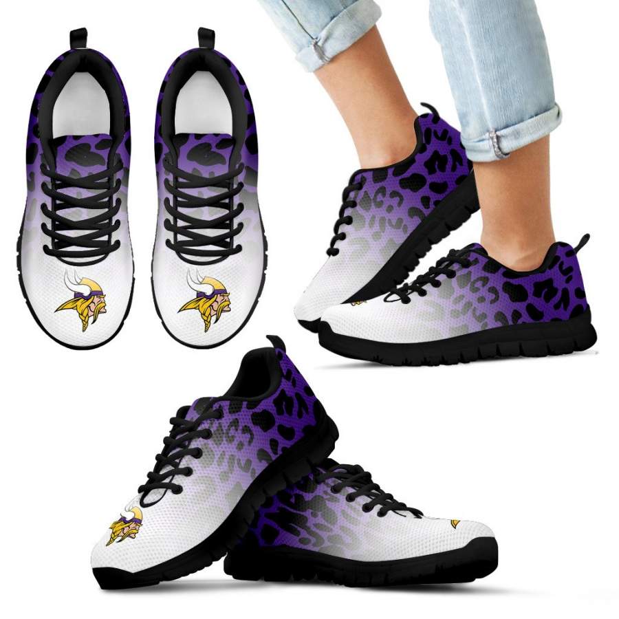 Leopard Pattern Awesome Minnesota Vikings Sneakers