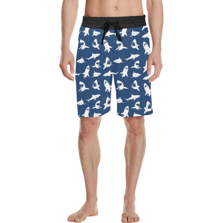 Shark Men’s All Over Print Casual Shorts