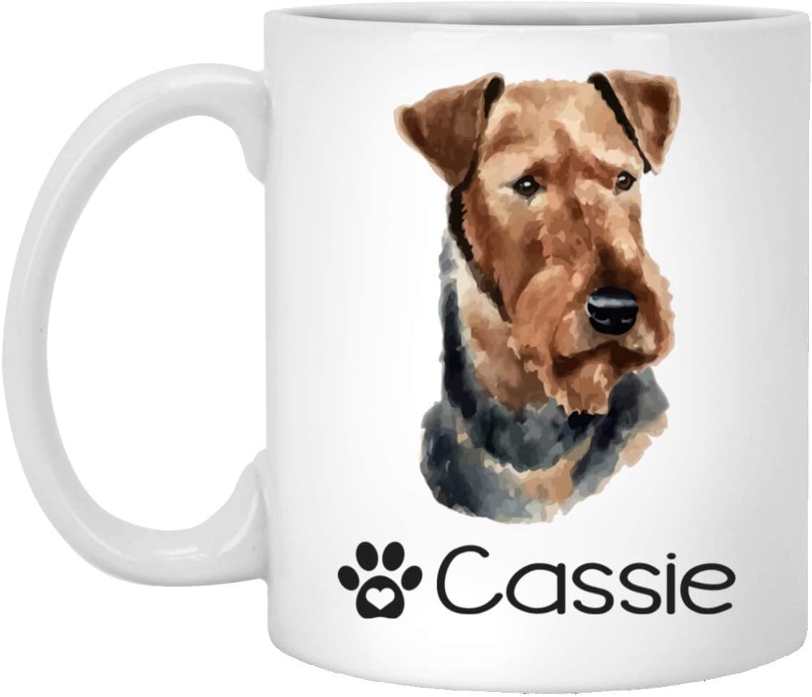 Personalized Airedale Terrier Dog Mug – Pet Owner Gifts For Women – Gifts For Dog Lover – Airedale Terrier Mom Dad Mugs – Dog Cups 15Oz