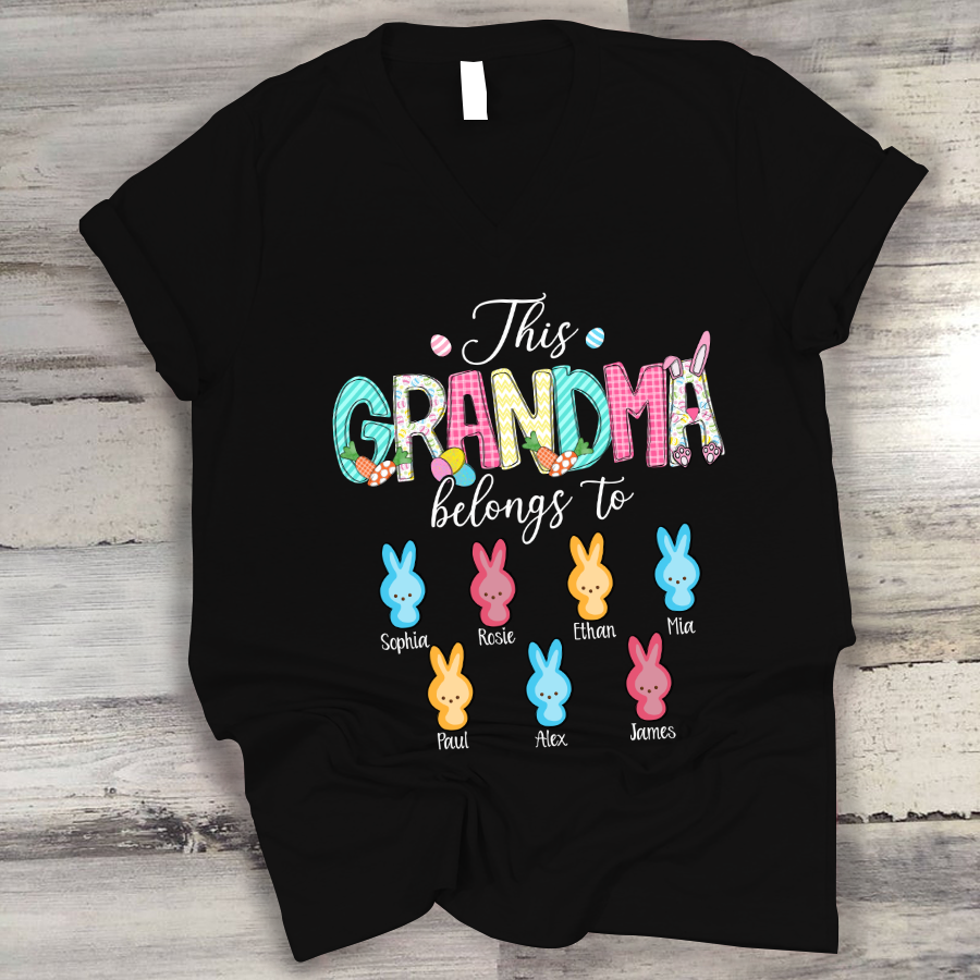 This Grandma Belong To Peeps Easter V-Neck