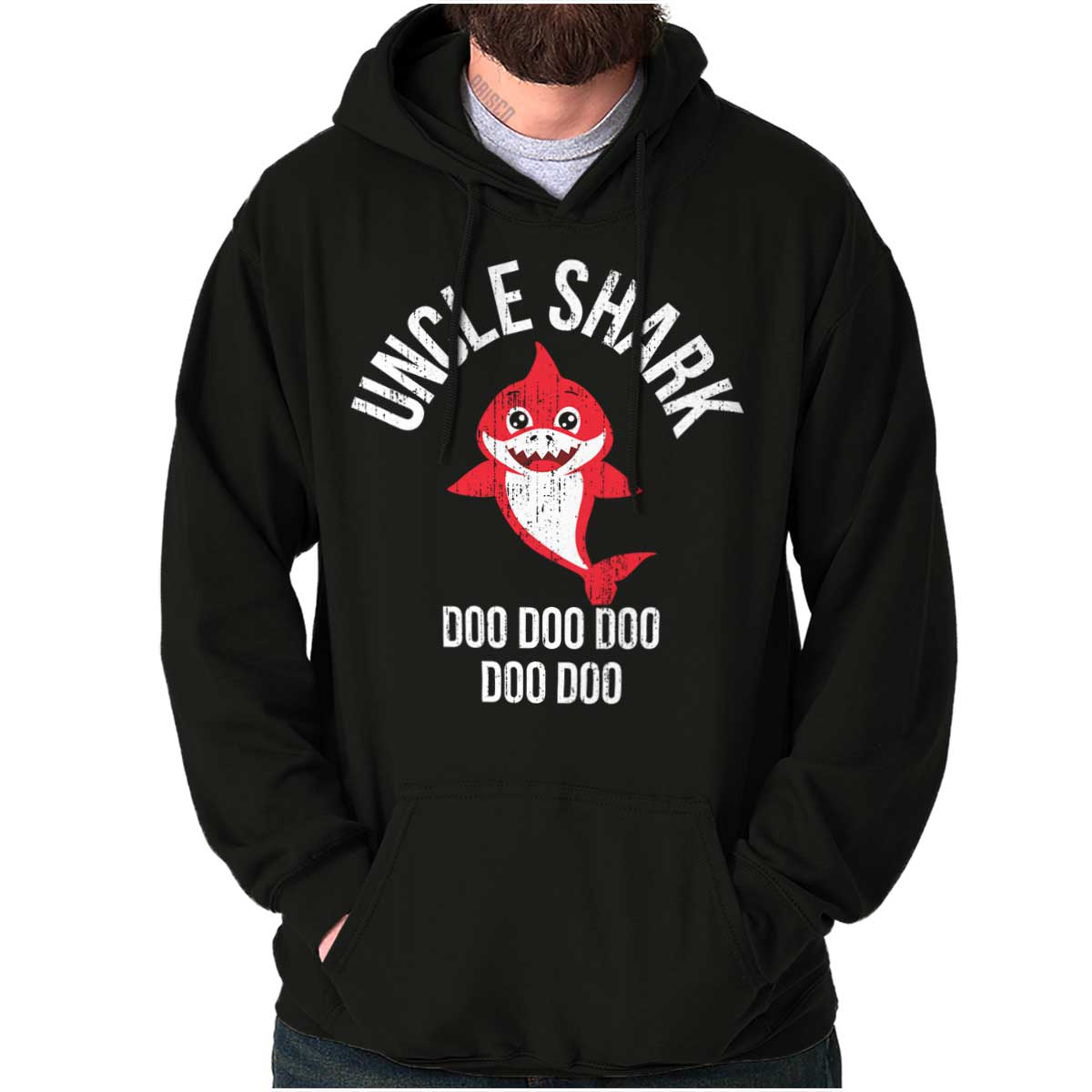 Cartoon Uncle Shark Hoodie