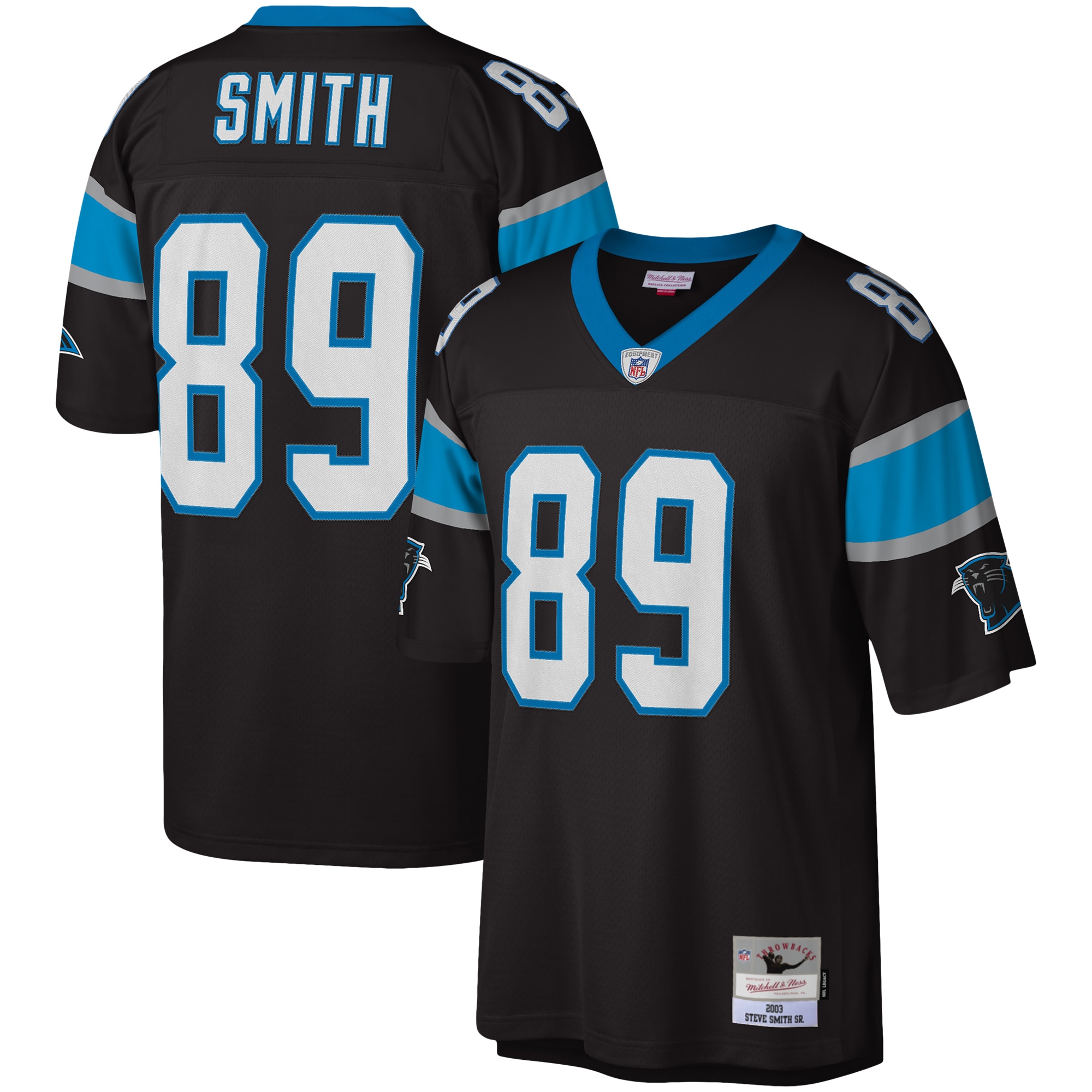 Men’s Carolina Panthers Steve Smith Mitchell & Ness Black Legacy Jersey