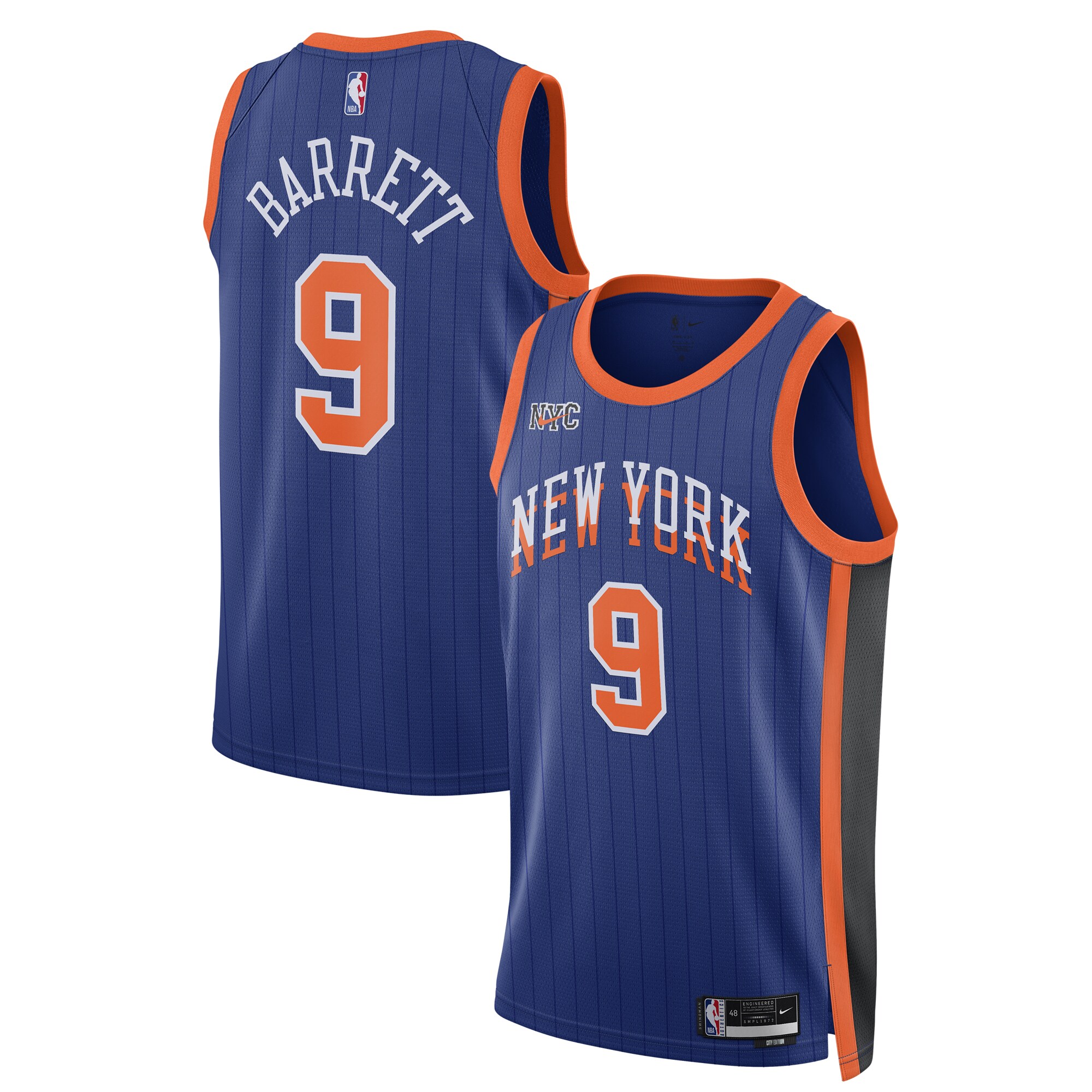 RJ Barrett New York Knicks Unisex 2023/24 Swingman Jersey – Blue – City Edition