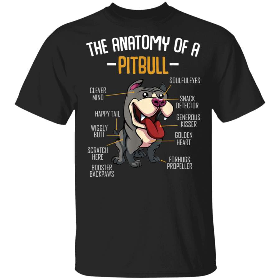 Anatomy Of A Pitbull Funny Cute Dog Pet Animal Lover TShirt