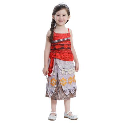 2019 Kids Carnival Princess Moana Cosplay Costume For Children Vaiana Dress Costume For Halloween Costumes For Kids Girls Gifts alx