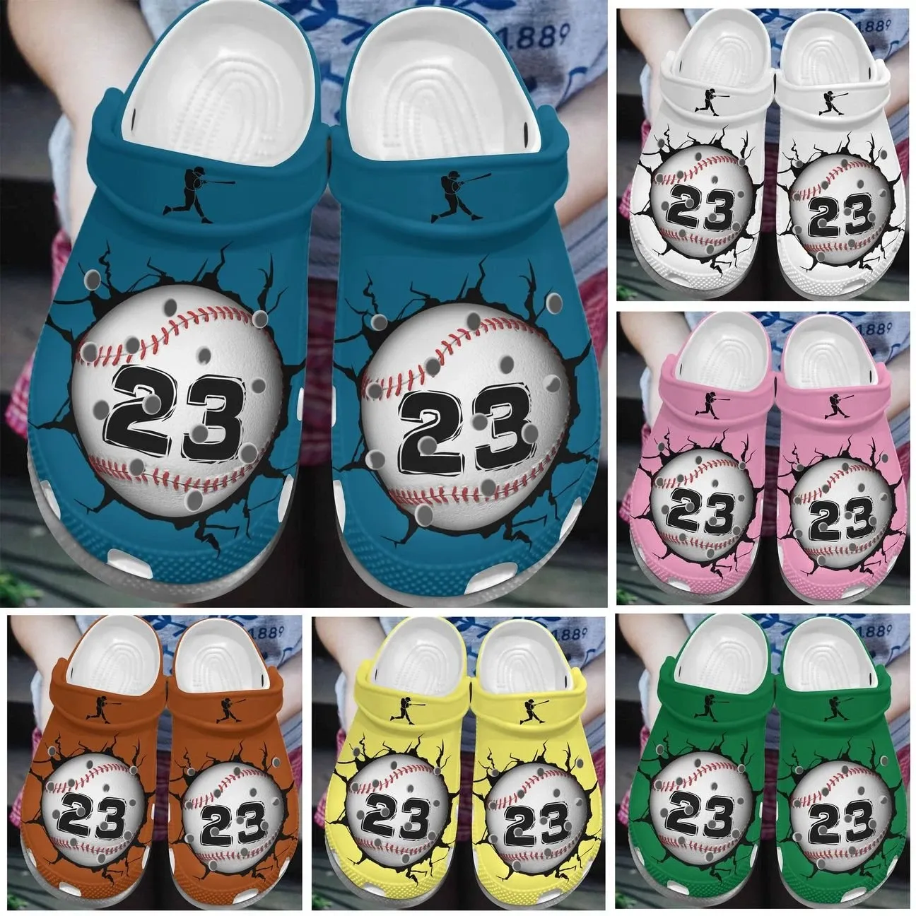 Baseball Personalized Personalize Clog Custom Crocss Fashionstyle Comfortable For Women Men Kid Print 3D Baseball Cracks