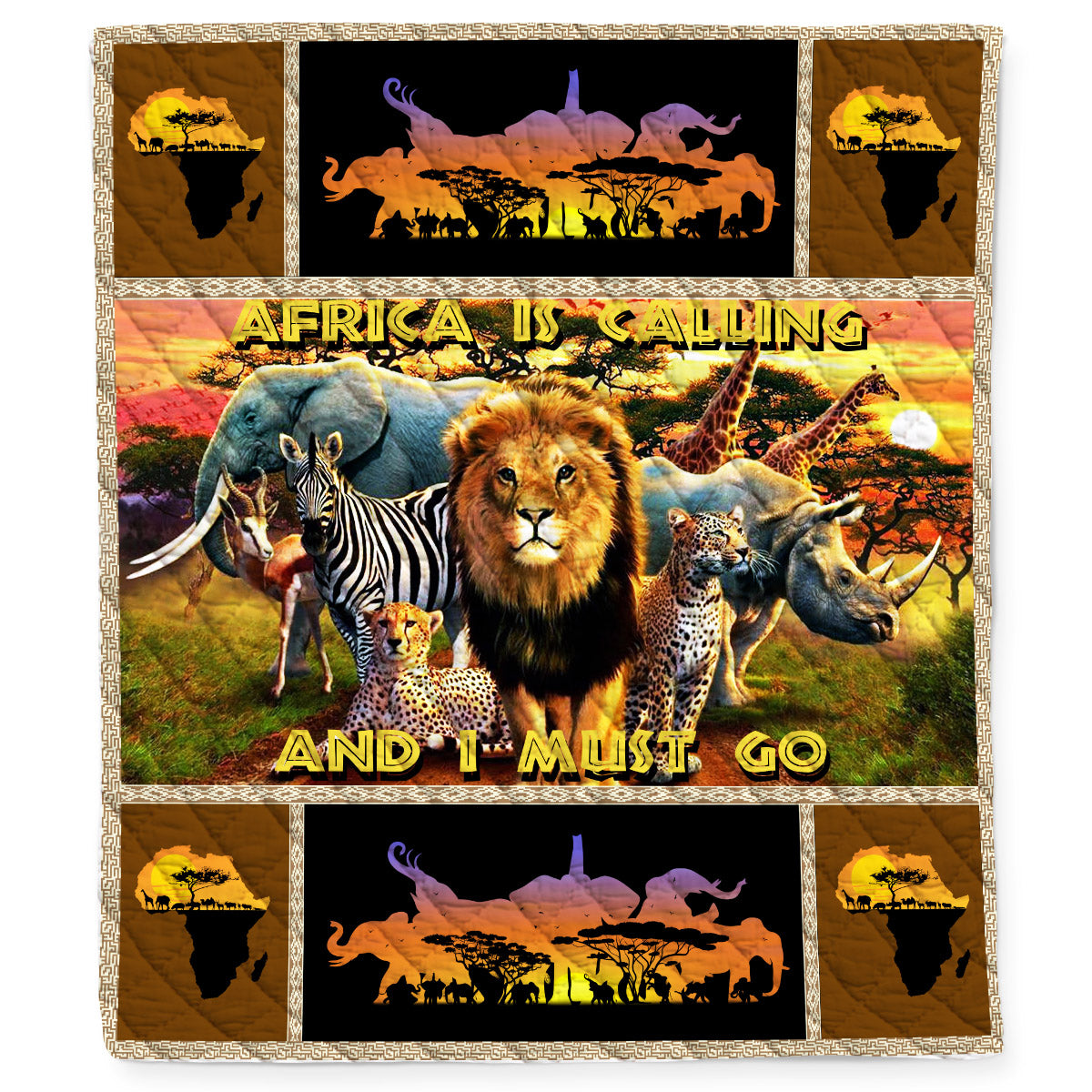 Africa Is Calling And I Must Go African Wild Animals Quilt Blanket