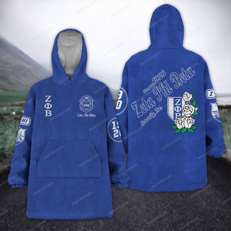 ZETA PHI BETA FLEECE LAZY PAJAMAS HOODIE