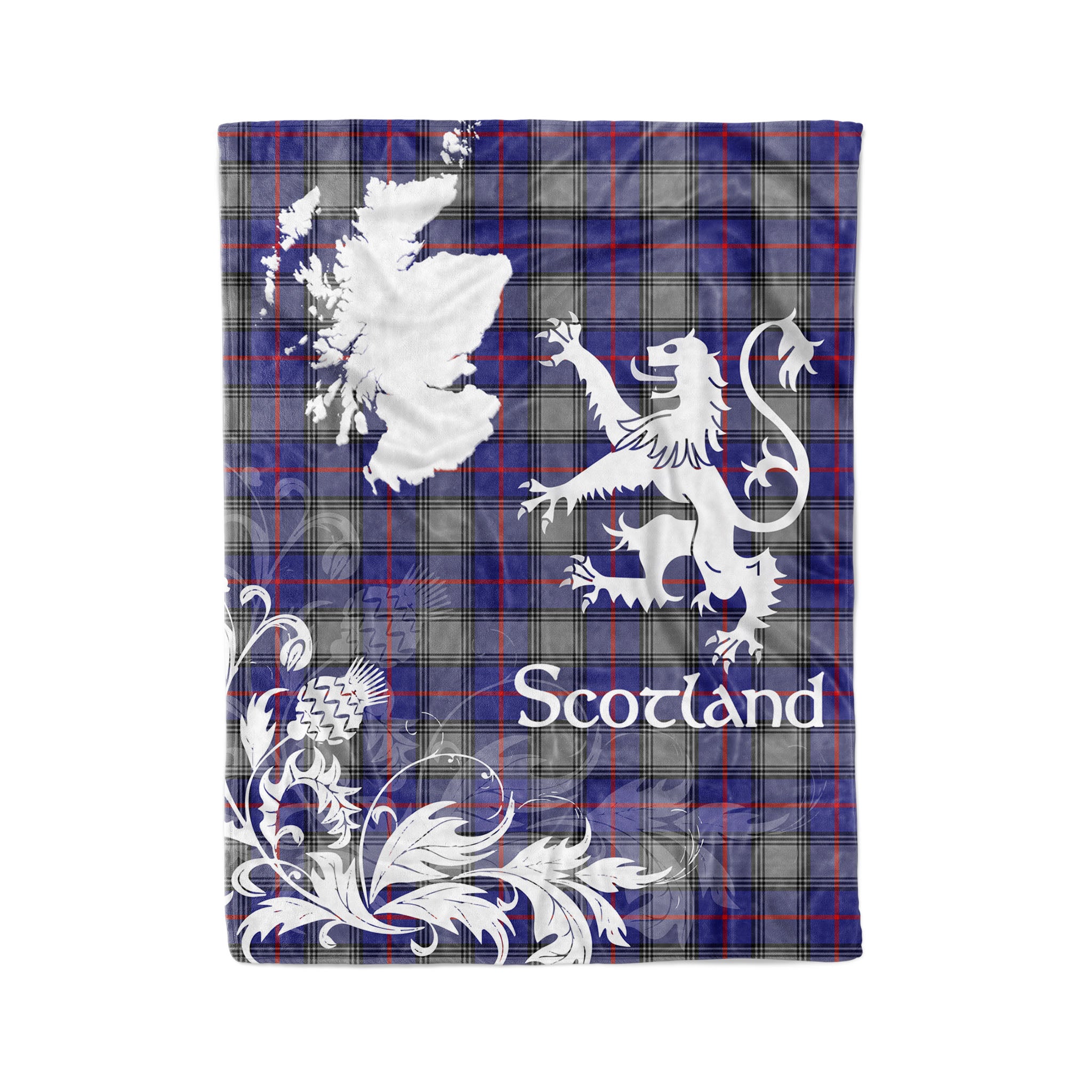 Tartan Plaid Fleece Blanket Tartan Blanket Thistle And Lion Scottish Clan Kinnaird Plaid Blanket