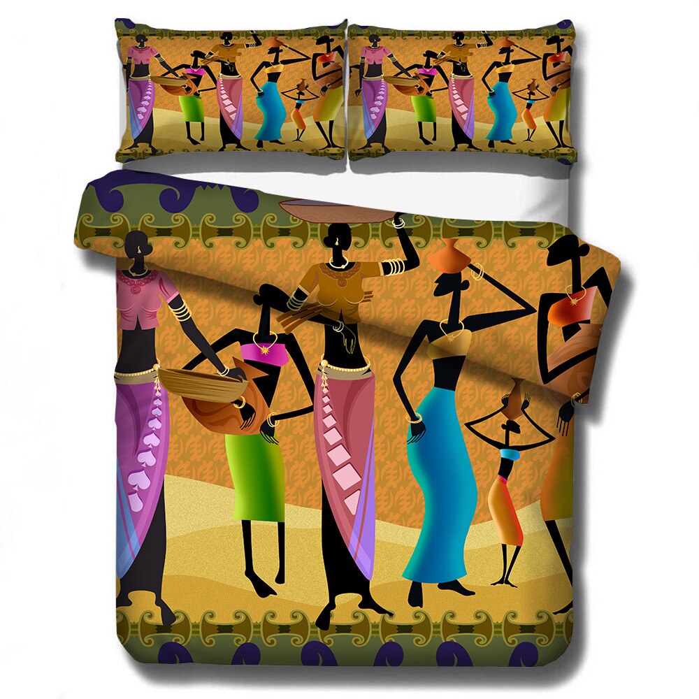 Queen Of Egypt 3D Bedding Set Duvet Covers African Woman National Style Bedding Sets Bedclothes Bed Linen (No Sheet)