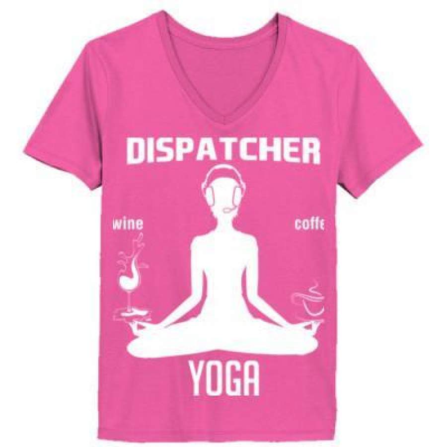 AGR Dispatcher Yoga Wine Coffee – Ladies’ V-Neck T-Shirt