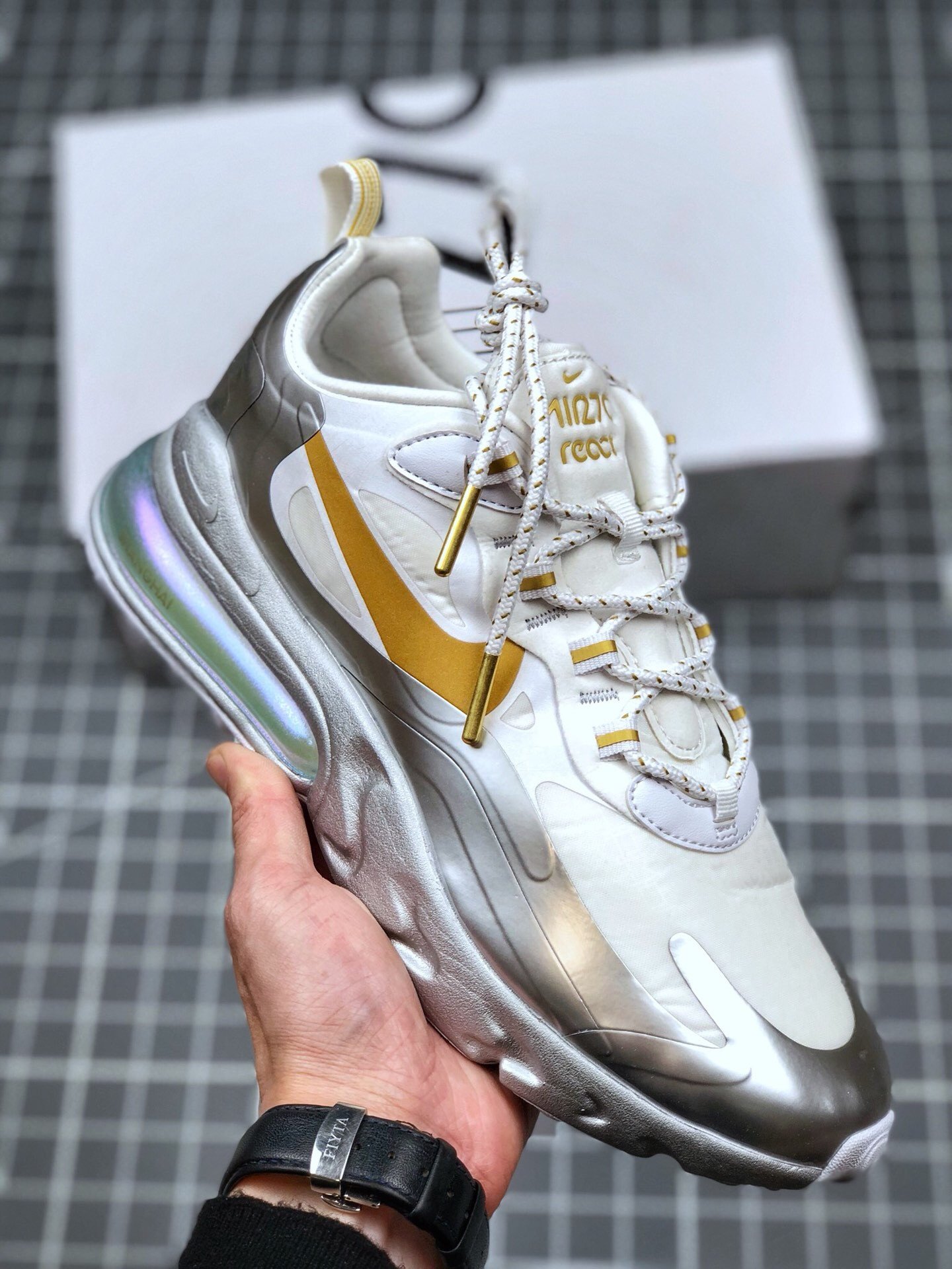 Nike Air Max 270 React ‘City of Speed’ WhiteMetallic Silver 5339816