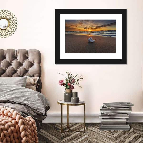 Beach Canvas Art Shell At The Beach At Sunset Kos Island Wood Wall Decor Wall Art Home Decoration