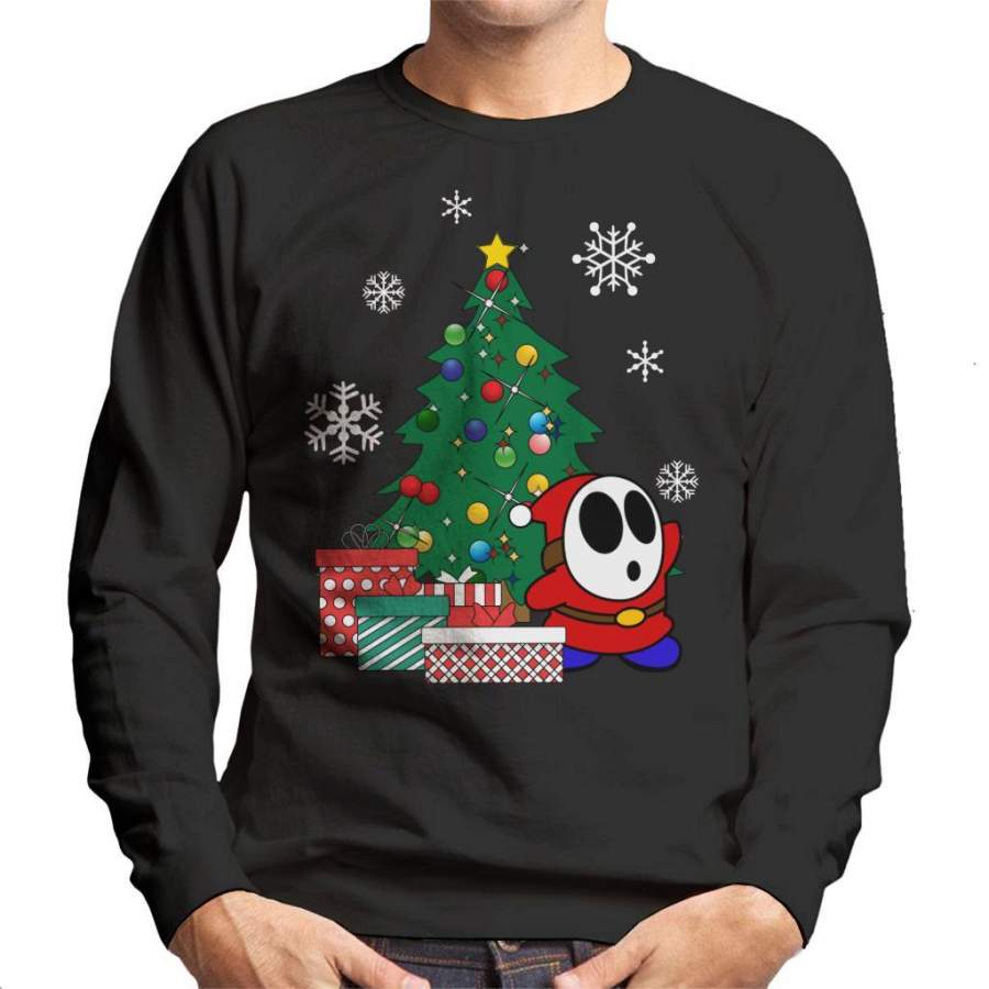 Shy Guy Around The Christmas Tree Mario Men’s Sweatshirt