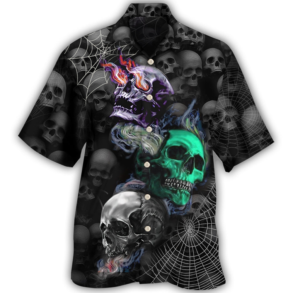 Skull Dark Colorful Burning Hawaii Shirt Ha85503