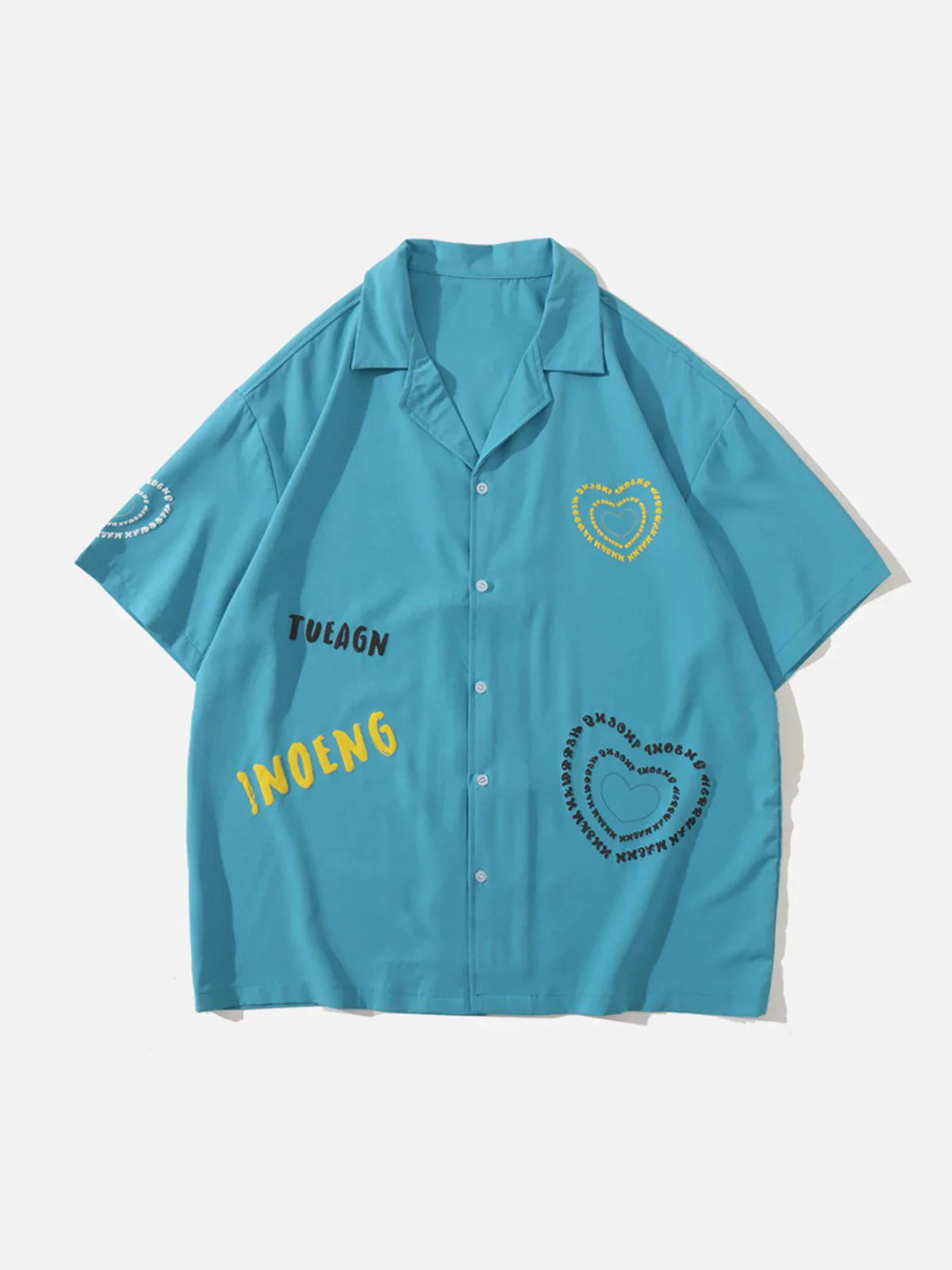 Talishko™ – Letter Heart Print Short Sleeve Shirt