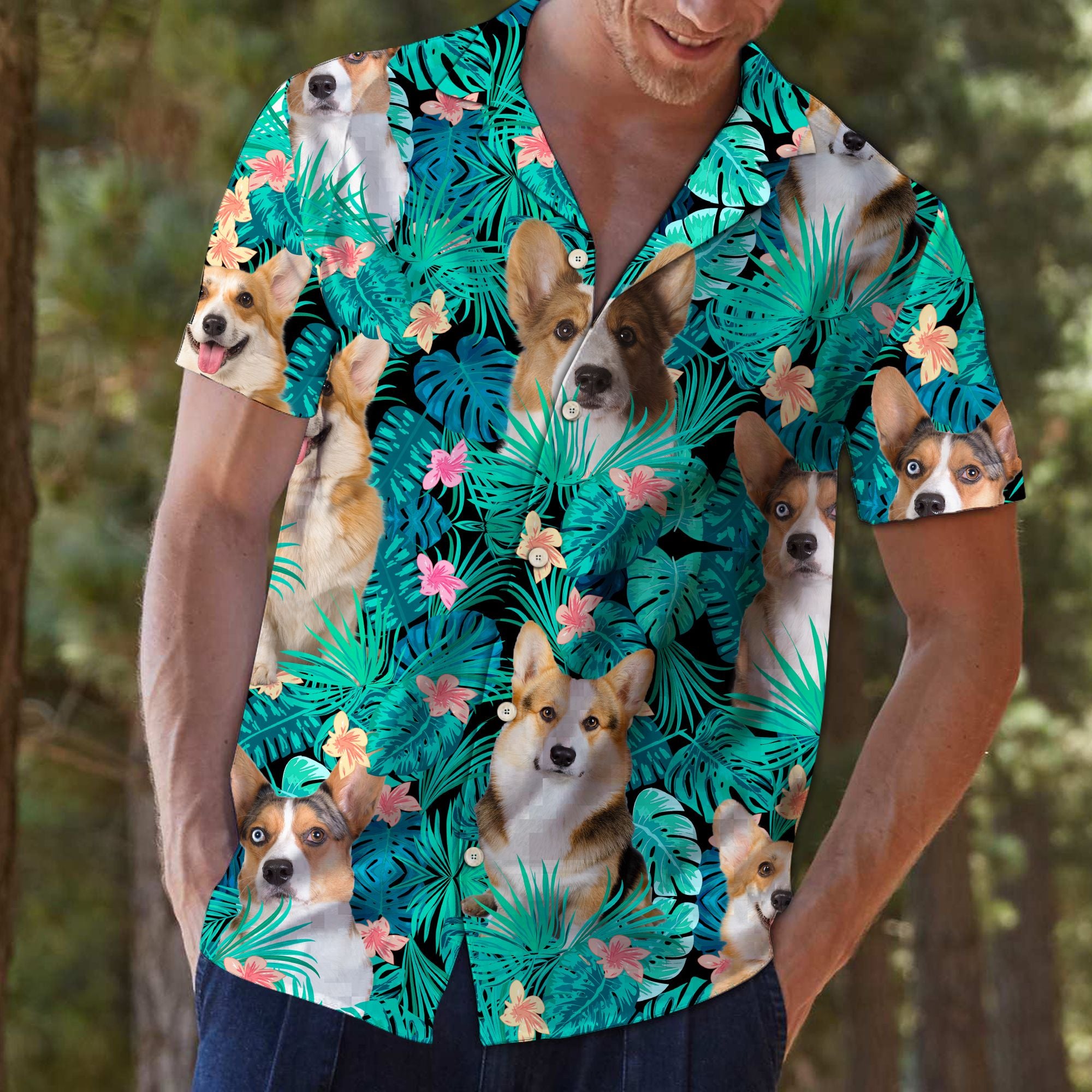 Cardigan Welsh Corgi Tropical Hawaii Hawaii Aloha Shirt For Dog Lover Ha74309