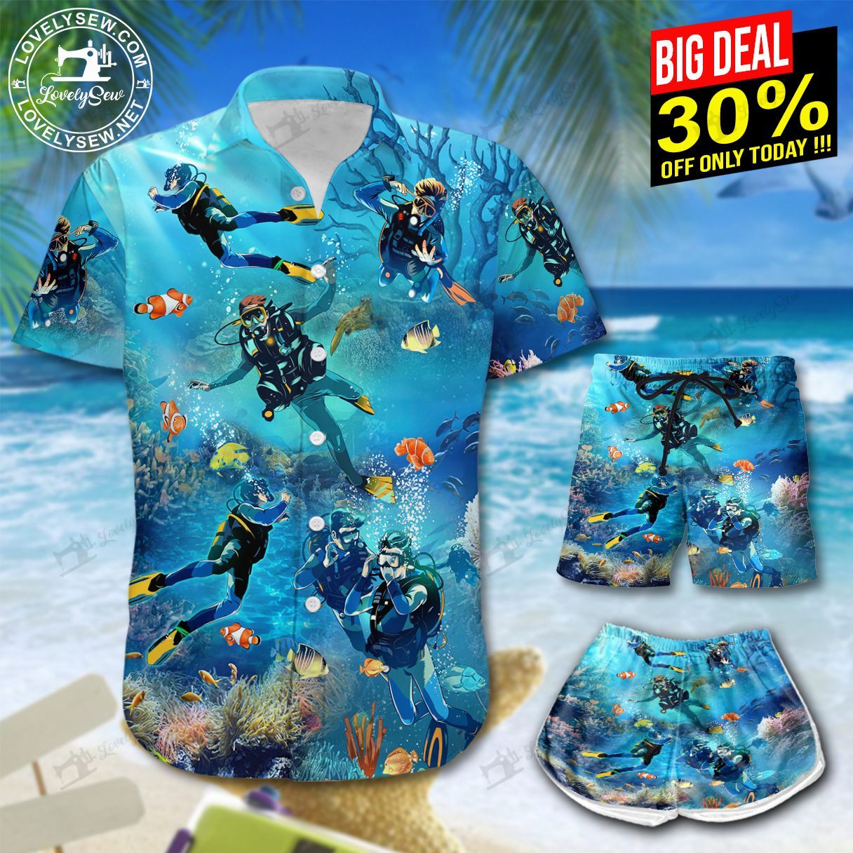 Scuba Diving Hawaiian Shirt Shorts Ha23513