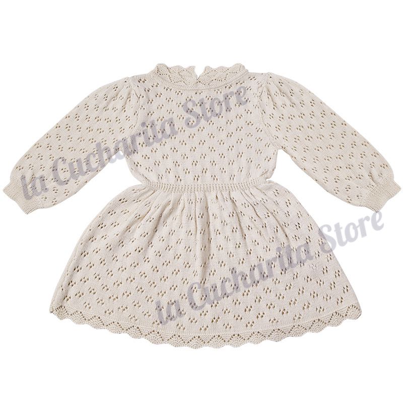 Autumn Girls Knitted Dress Bebe Outwear Organic Toddler Long Sleeve Princess Dress Knitwear Clothes Kids Luxury Brand Girls alx