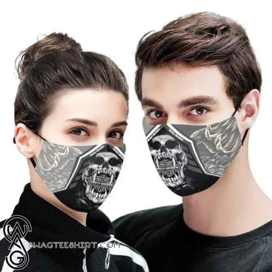 Deadth skull harley-davidson motorcycles all over printed face mask – maria