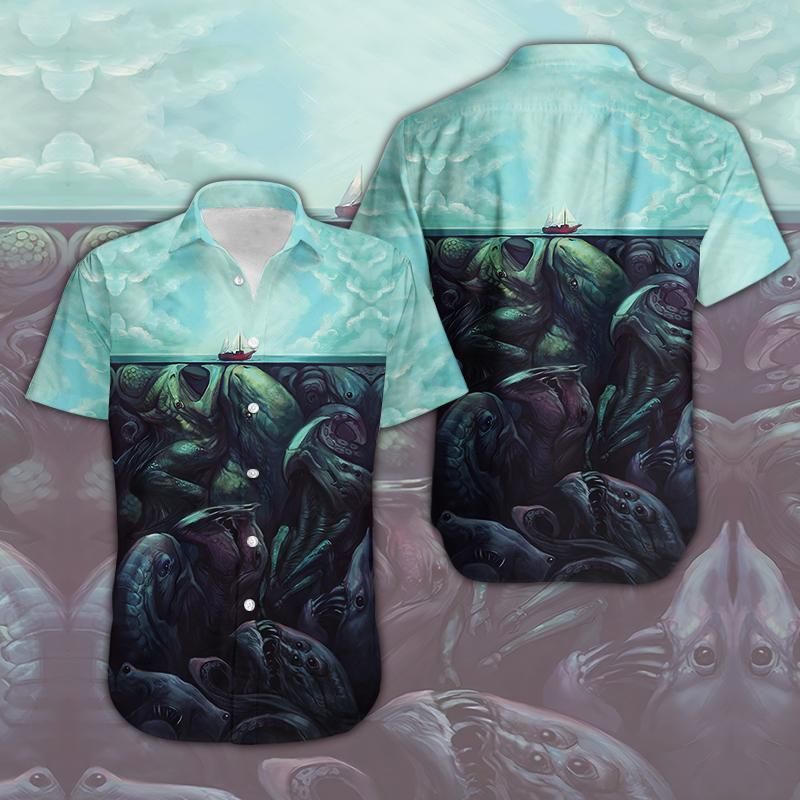 Check Out This Awesome Hawaii Aloha Shirts Monster Deep Sea Ha59320