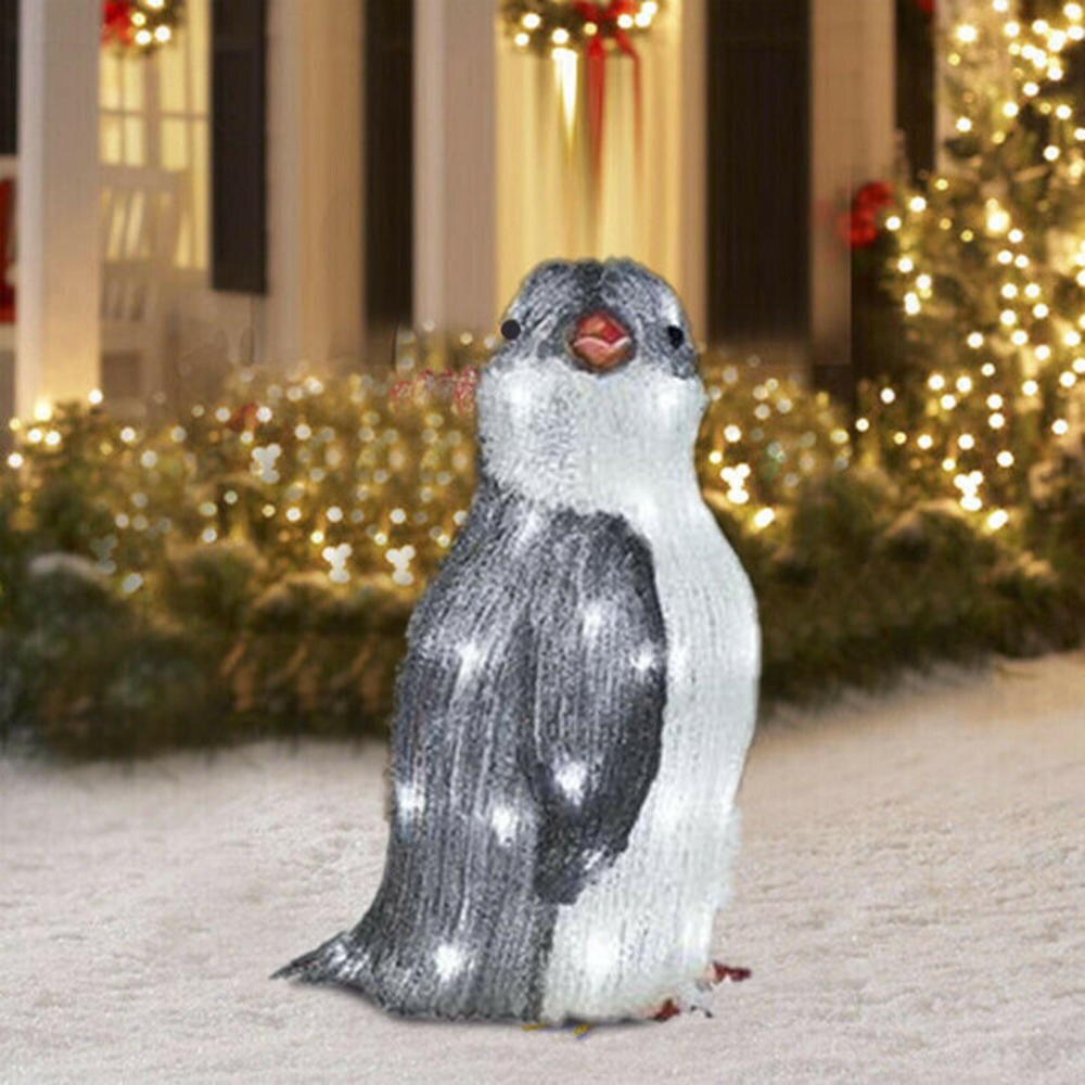 Solar Penguin Led String Lights Patio Garden Landscapes Lawn Sculptures Acrylic Christmas Decor Xmas Party Indoor Outdoor Prop alx